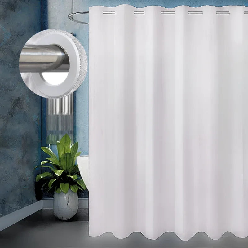Hook Less Shower Curtain 1 Piece - Multiple Styles Available