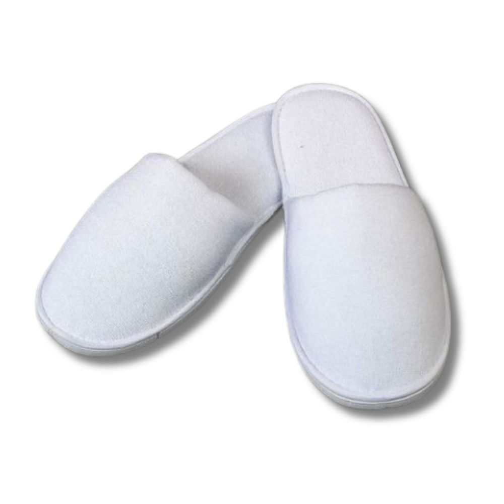 White Closed Toe Hotel Spa Slippers HYC Design Hotel Supply