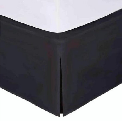 Bed Skirt with Half Pleat - Black