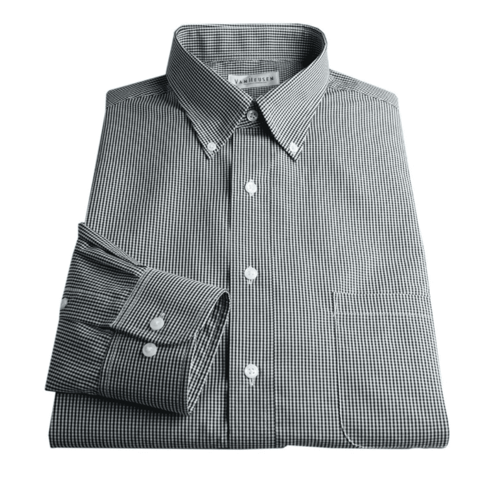 Gingham Check Shirt in Black and Grey - Folded