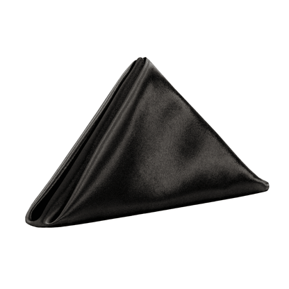 Napkins (20x20") / Black - Satin Spun Polyester.