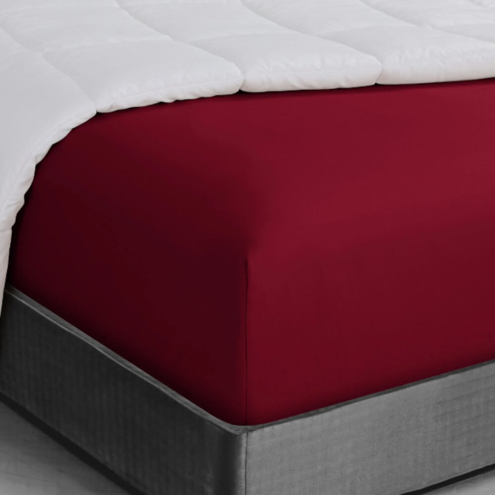 Best Solid Color Premium Fitted Sheet - 90gsm Microfiber Burgundy