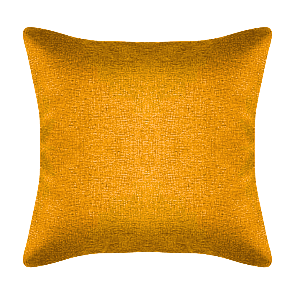 Bright Yellow Orange Cushion with white background