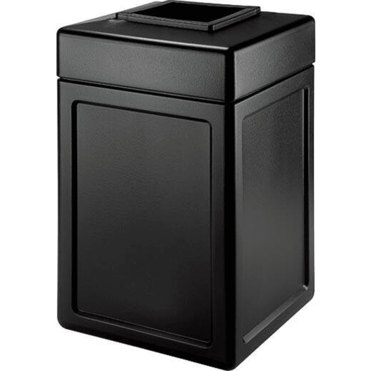 42-gallon black garbage can with a lift-off lid for quick trash removal