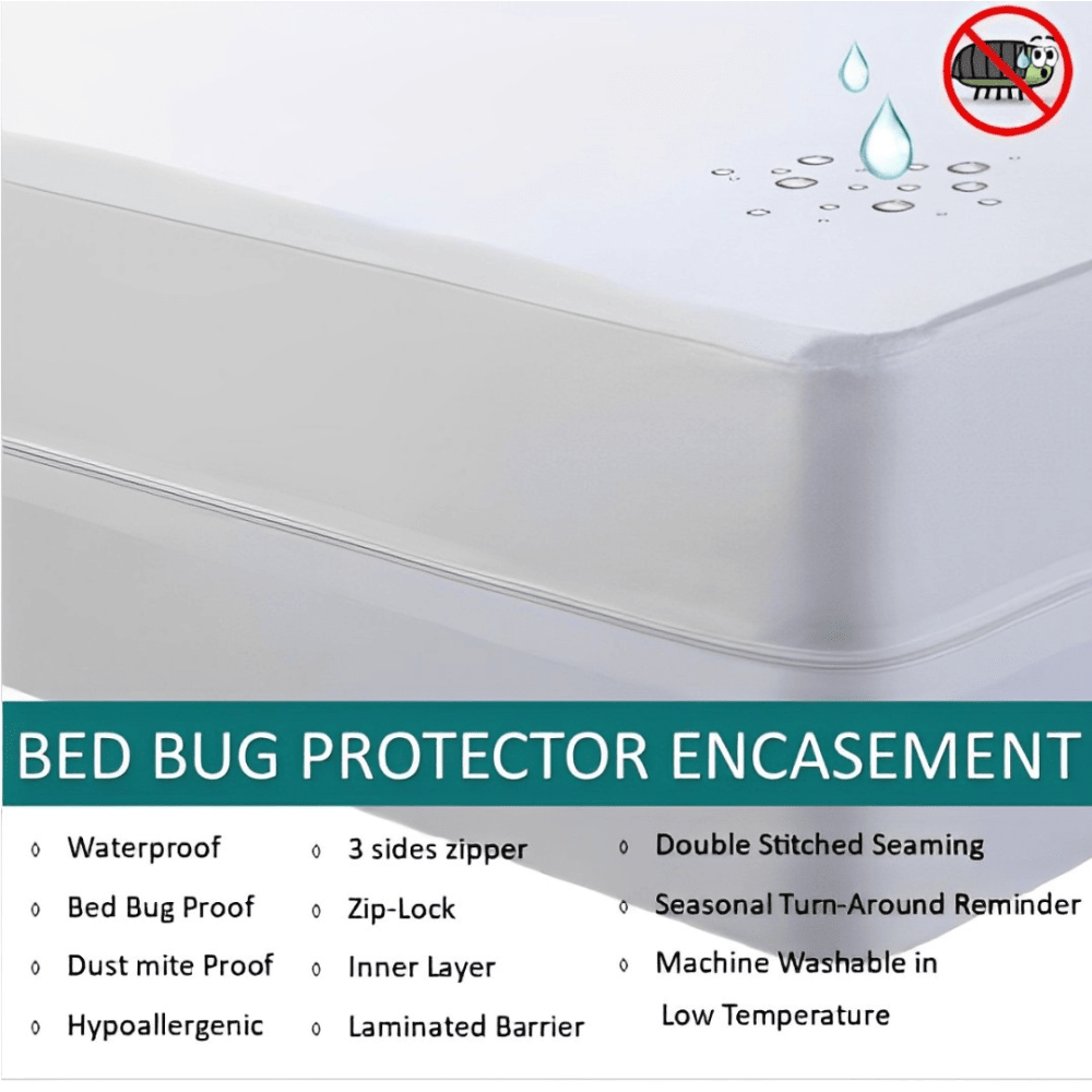 Waterproof Bed Bug Protector - Mattress Encasement-Mattress Luxury waterproof mattress protector with anti-allergy materials and lightweight design, perfect for premium comfort in Airbnb accommodations Protectors-info