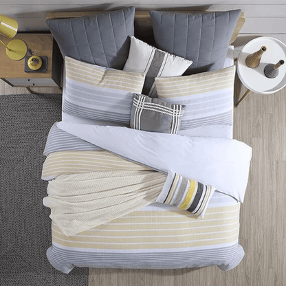 Cordelia Prewashed 100% Cotton Duvet Cover Set  - Yellow