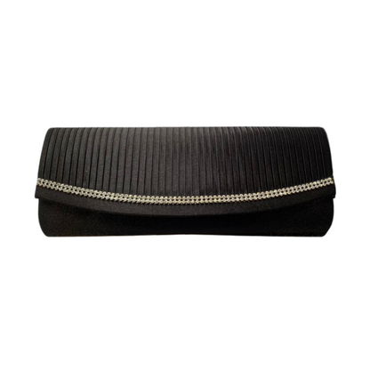 Black Fabric Clutch - dazzling rhinestones