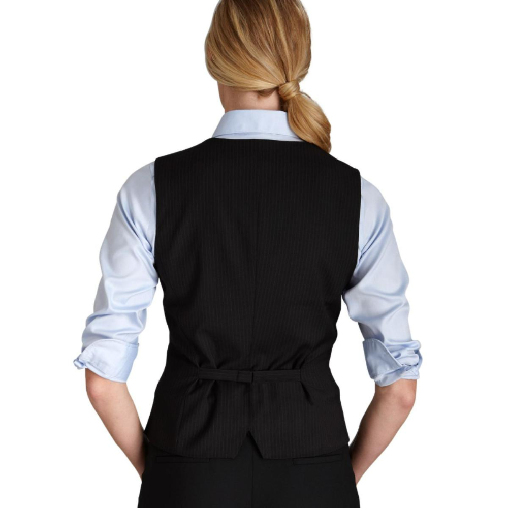 Navy V-neck Vest w/ Adjustable Back Belt-- Back