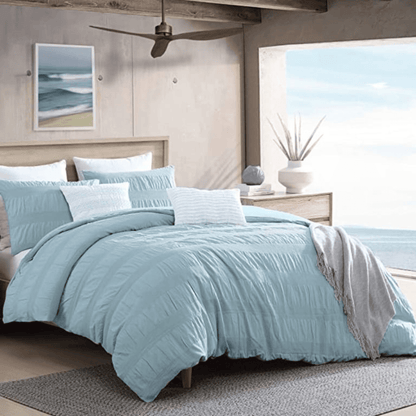 Soft and Breathable Moselle Cotton Duvet Set - Blue