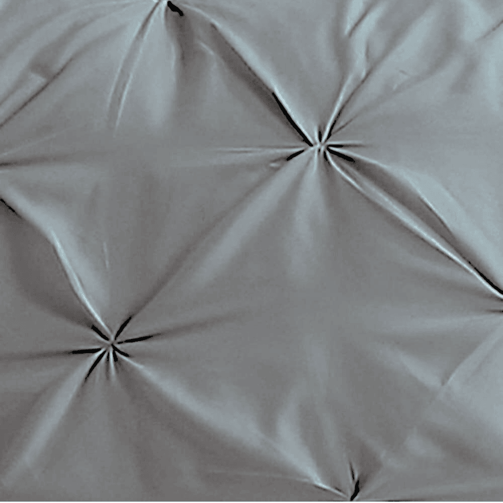 3pc Soft Pintuck Duvet Cover Set / Grey ( closer view pattern).