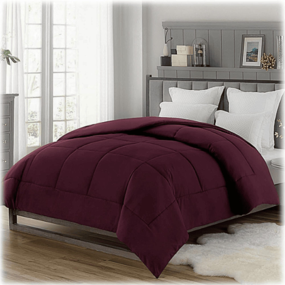 All Season Bedding Down Alternative Comforter - Heavy Fill - Burgundy