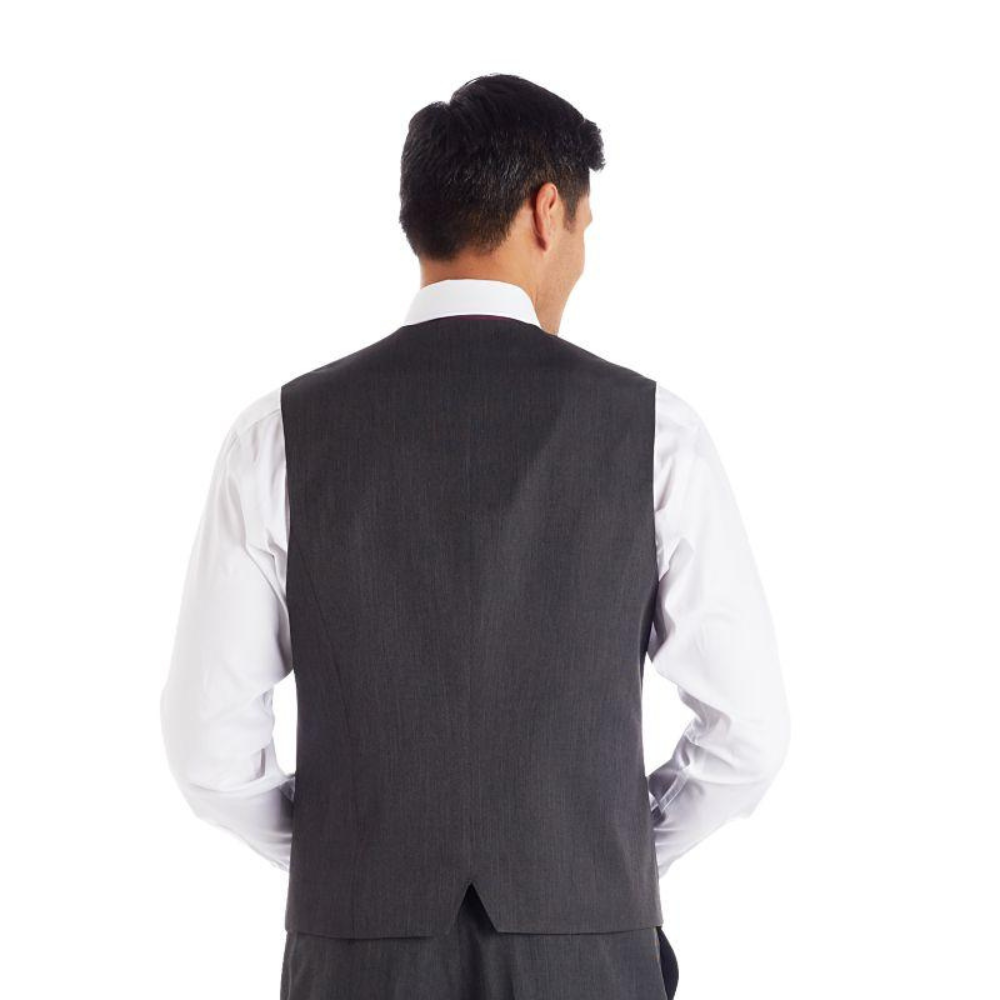 Dark Grey V-Neck Vest - Back