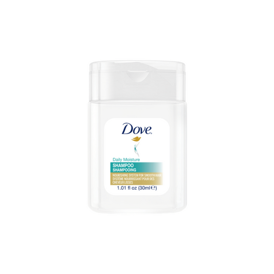 Dove Daily Moisture Shampoo Mini Bottle - 30ml - Dove hydrating shampoo, dove travel size, Dove Hotel amenities, Dove Hotel shampoo, dove mini shampoo, dove small shampoo, dove products, dove bulk mini travel sized products, dove long lasting soft body shampoo, Dove body care, dove mini body care, dove travel size body care products, Dove products, discounted dove products, cheap dove products, dove suppliers, Dove 30ml products, dove 30ml shampoo 