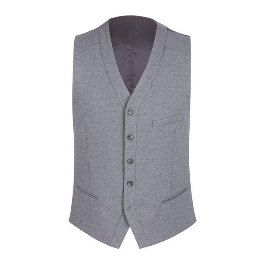 Grey V-Neck Vest w/ 5 Button Closure