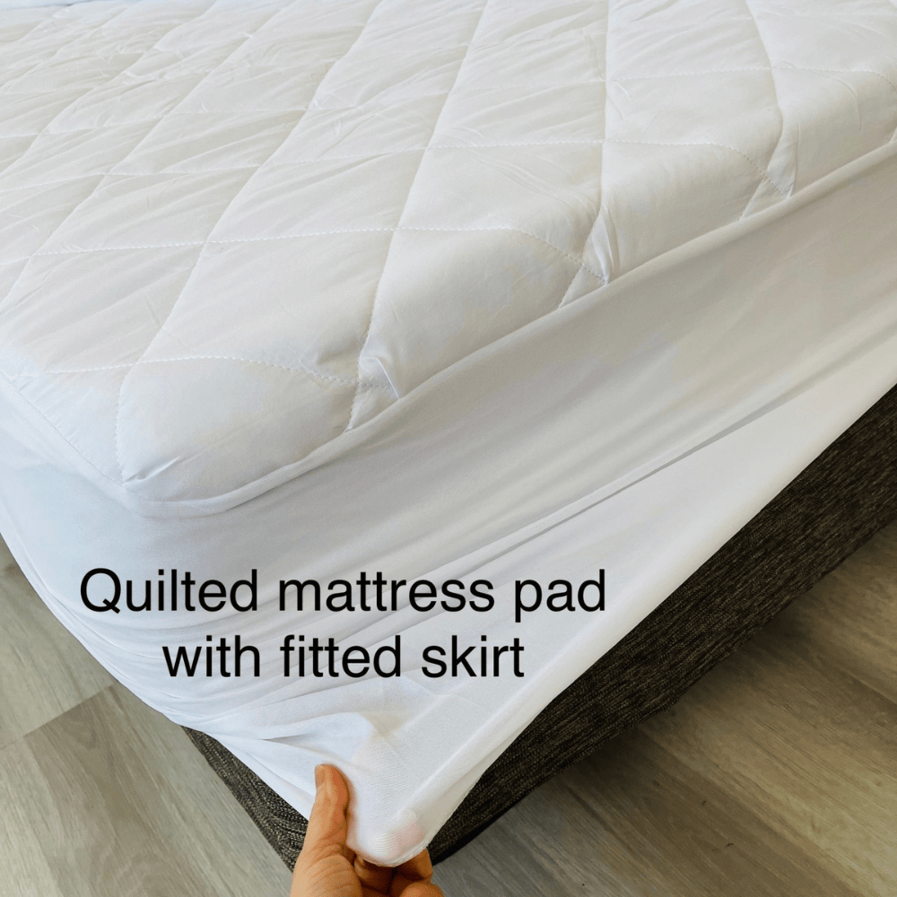 Fitted Elastic Skirt Quilted Mattress Pads Temperature-controlled mattress protector with anti-bacterial and lightweight design, crafted for premium protection in high-end hotel chains