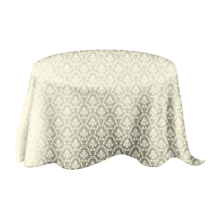 Round Table Mat 120" -  Ivory Jacquard.