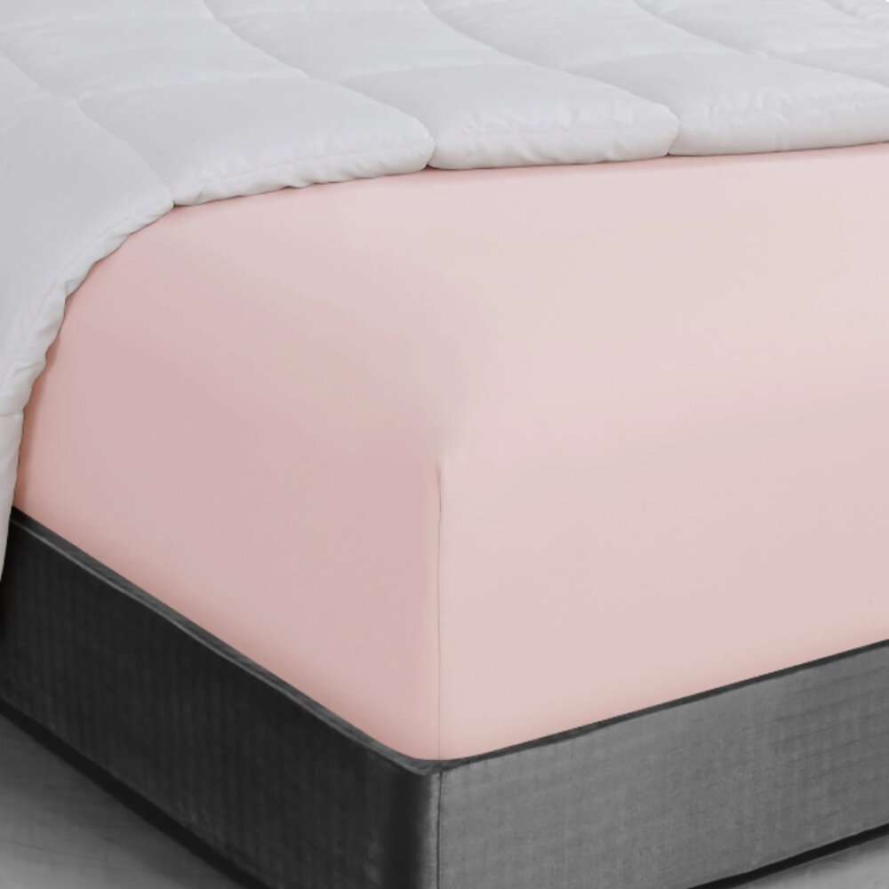 Luxury Solid Color Premium Fitted Sheet - 90gsm Microfiber Blush