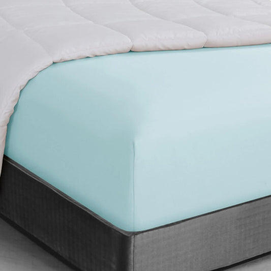 Solid Color Premium Fitted Sheet - 90gsm Microfiber Aqua