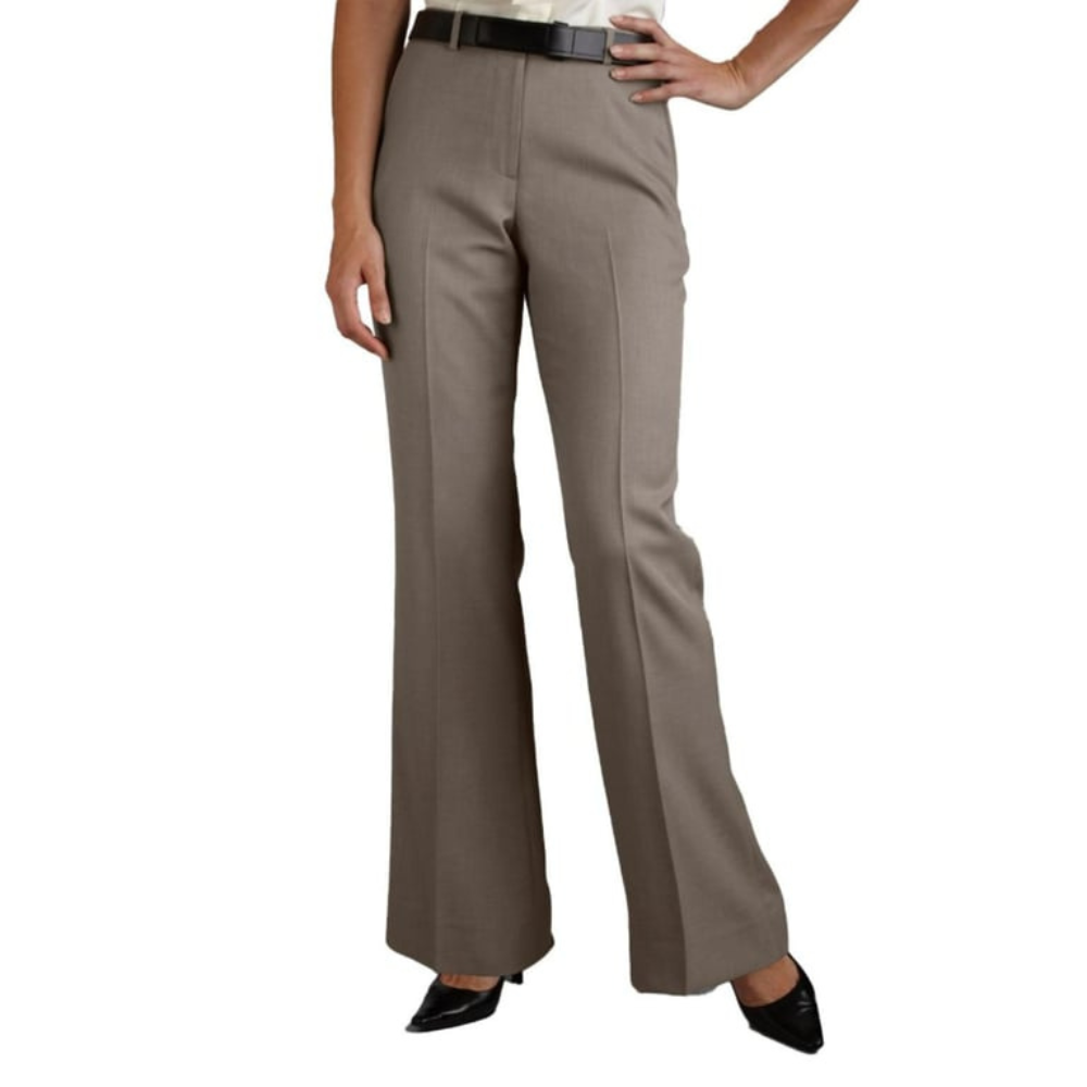 Straight Legged Khaki Flat Front Pants w/ Permanent Leg Crease-Front