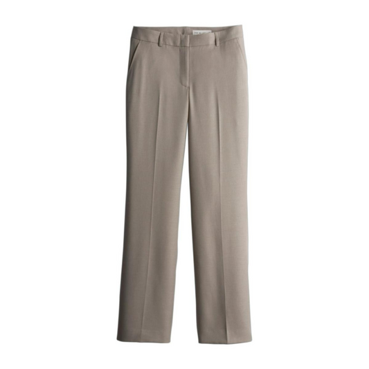 Straight Legged Khaki Flat Front Pants w/ Permanent Leg Crease--