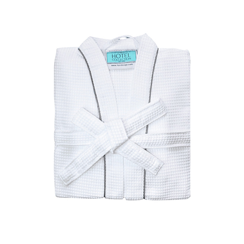 Waffle Kimono Style Cotton Polyster Blend Bathrobe delivers the ultimate level of comfort and elegance.