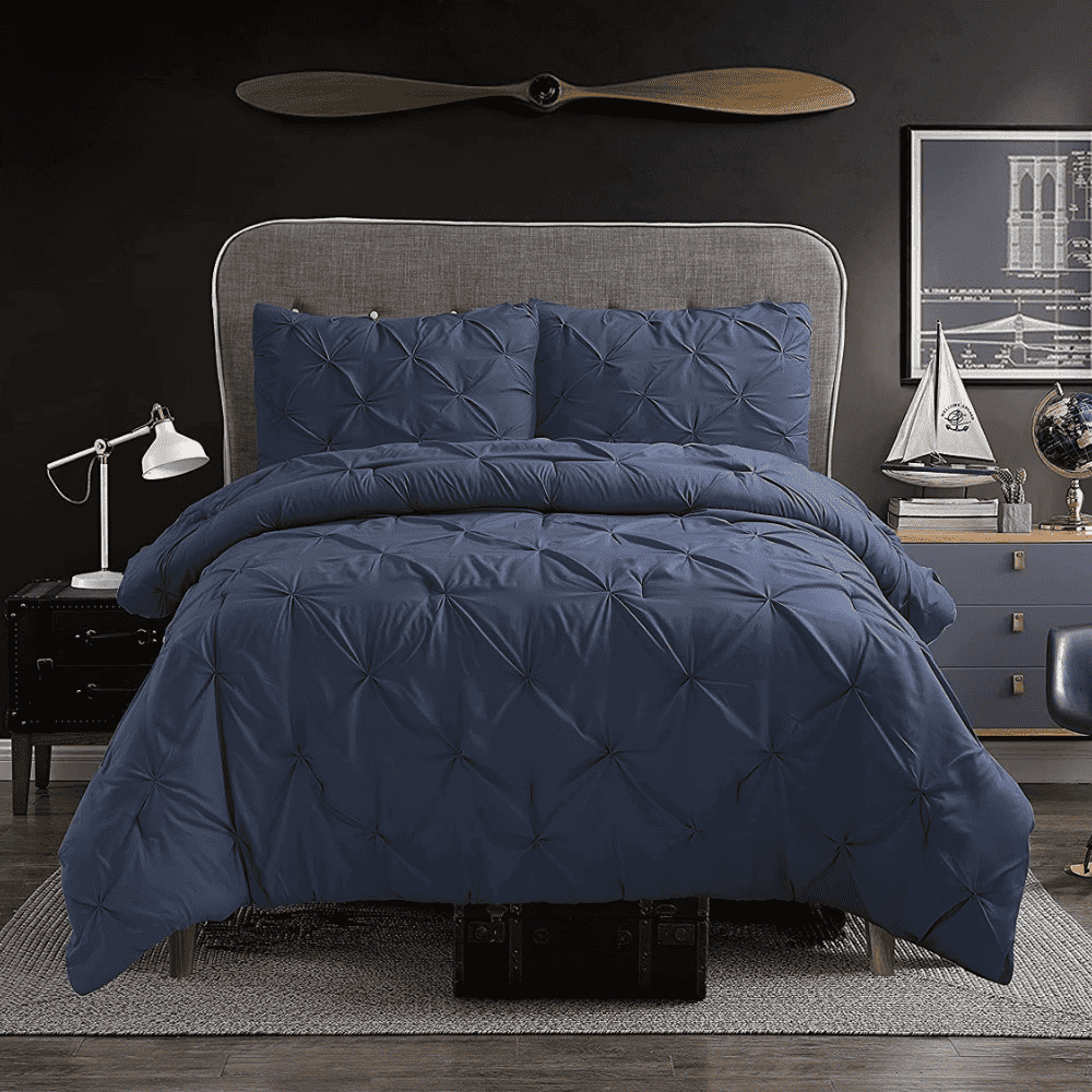 Pintuck Comforter Set 3 Pieces - Navy