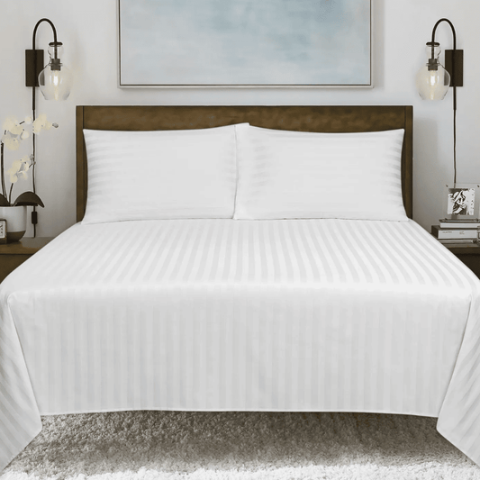 Luxury 300 Thread Count Sheets - Lifestyle Striped Flat Sheet