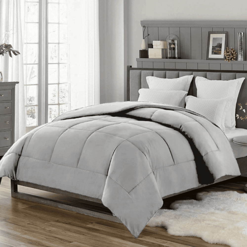 light grey duvet, hotel duvet, airb&b duvet