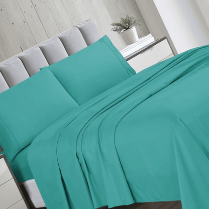 4 Pieces Bed Sheet Set - Medium Teal