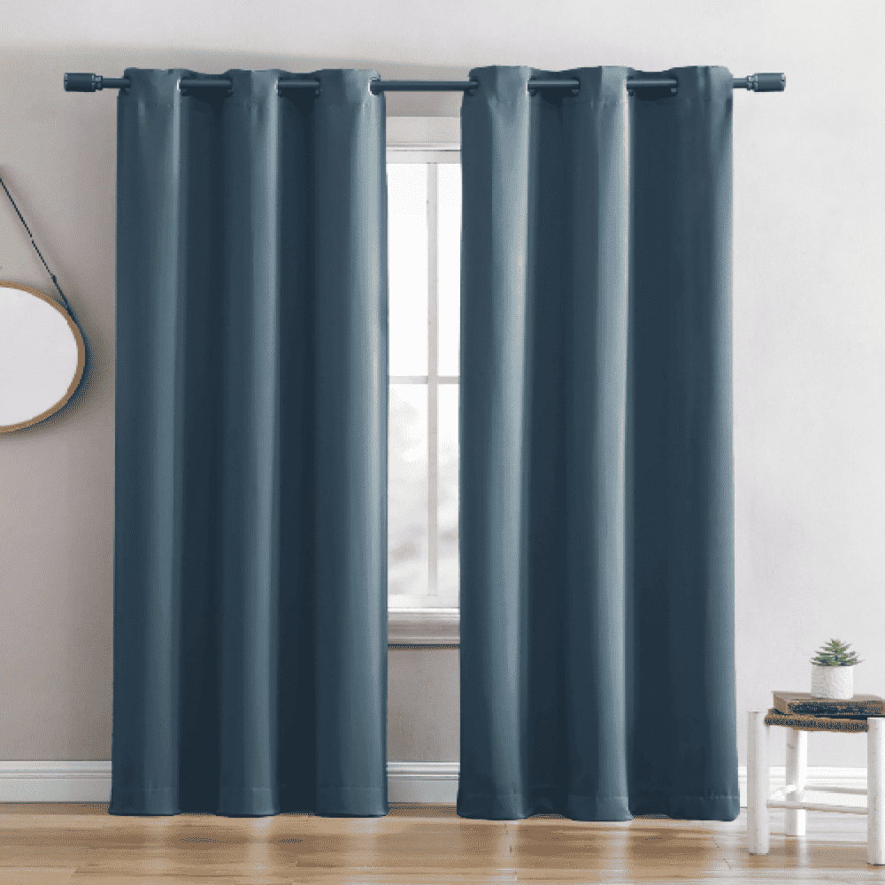 Ring Top Solid Blackout Thermal Grommet Single Curtain Panel Mineral