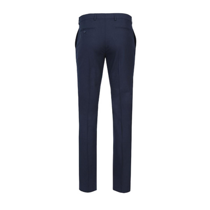 Straight Navy Dress Pants w/ Two Front Pockets- Back