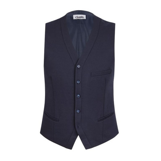 Navy V-Neck Vest w/ 5 Button Closure