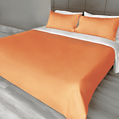 Polyester 3pc Solid Color Duvet Cover Set - Orange