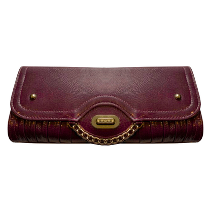 Faux Leather Clutch- Purple