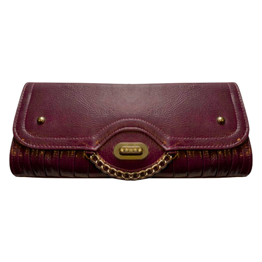 Faux Leather Clutch- Purple