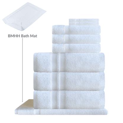 Durable and elegantly styled towels, available wholesale, designed to suit the needs of washrooms in hotels, Airbnbs, and vacation homes Bath Towel (3pcs), Hand Towel (3pcs), Wash Cloth (3pcs), Bath Mat (1pcs)