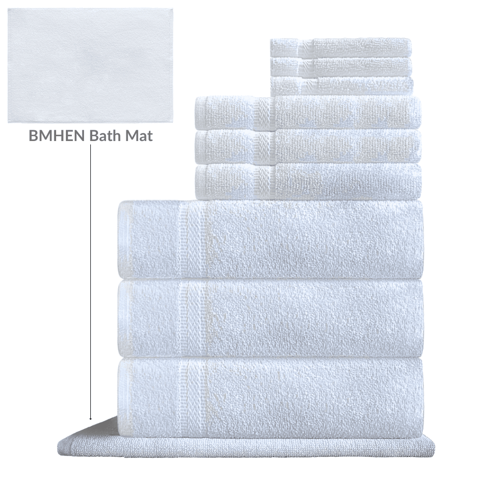 Premium towels made for high-turnover washrooms in hotels and Airbnbs, offering quick-dry functionality and superior comfort for guest satisfaction Ba﻿th Towel (2pcs), Hand Towel (2pcs), Wash Cloth (2pcs)