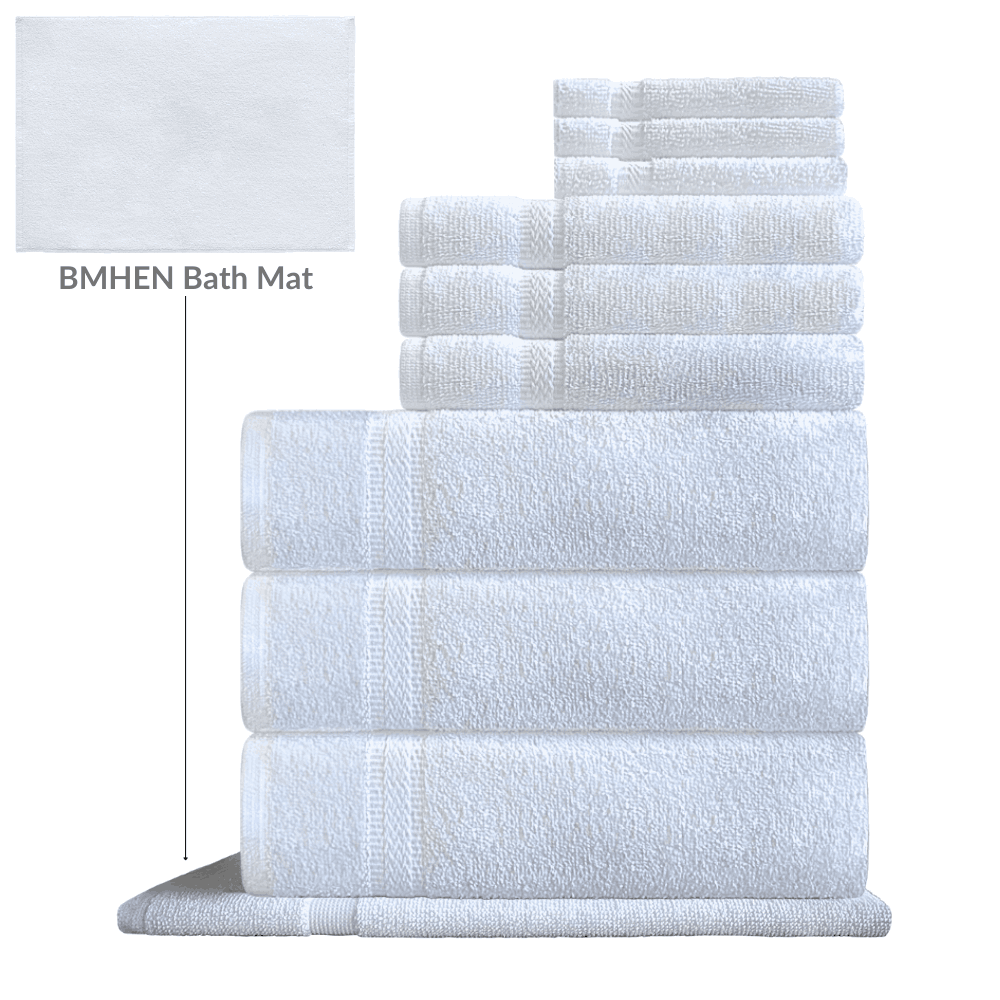 Elegant hotel towels available in various sizes and quantities, perfect for creating a seamless and comfortable washroom experience for your guests Bath Towel (3﻿pcs), Hand Towel (3pcs), Wash Cloth (3pcs), Bath Mat (1pcs)