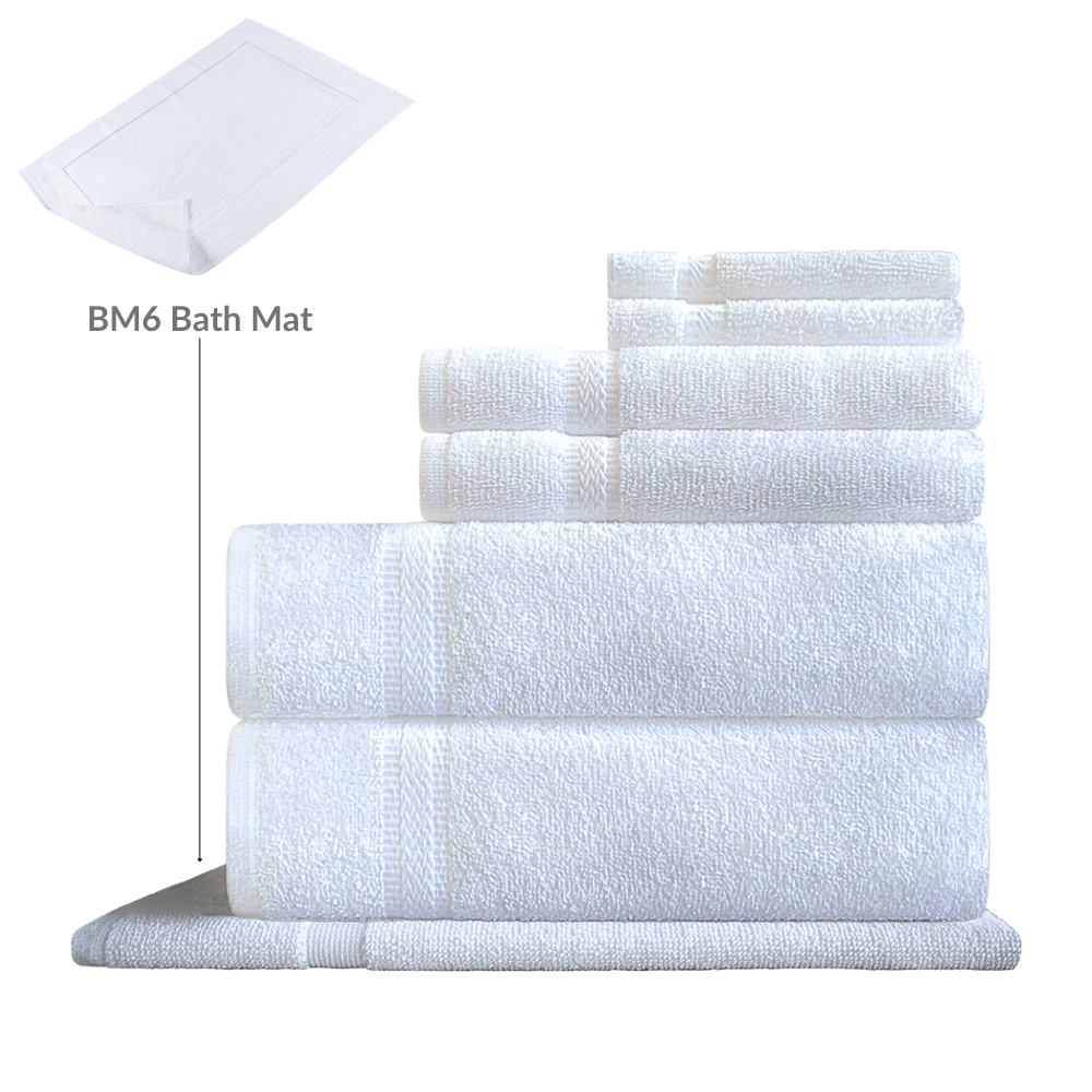 7 Pcs set of towels placed in a white background