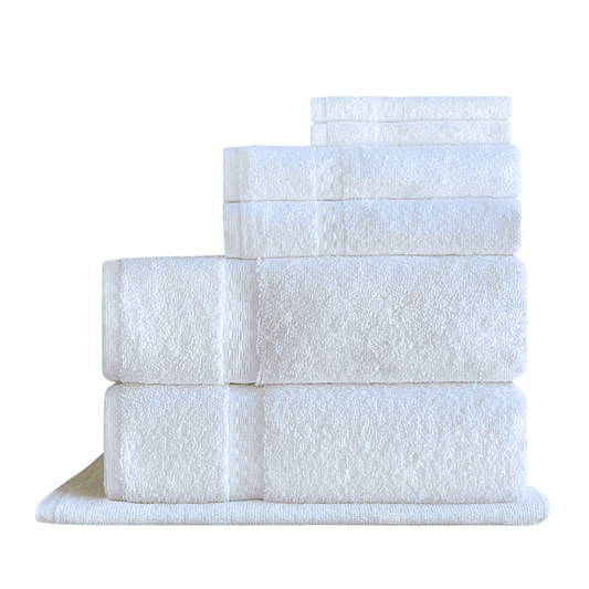 All towels in a white background view