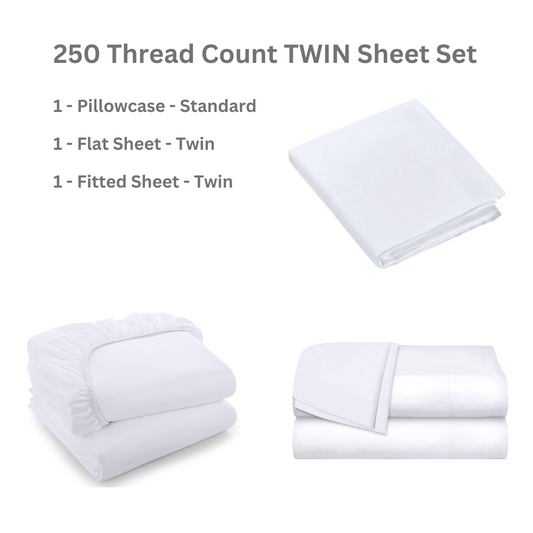 Standard 250 Thread Count Sheet Sets (Multiple Sizes)