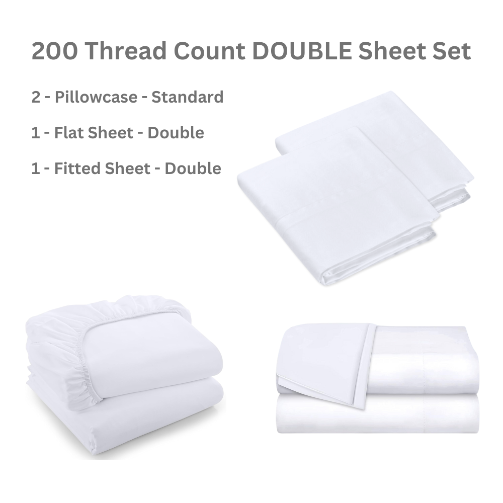 Essentials 200 Thread Count Sheet Sets (Multiple Sizes)