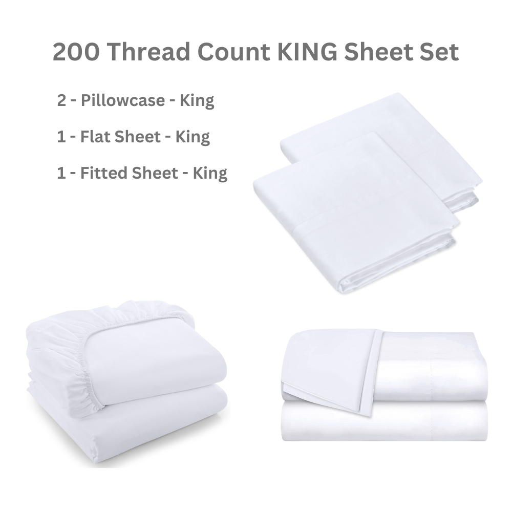 Essentials 200 Thread Count Sheet Sets (Multiple Sizes)