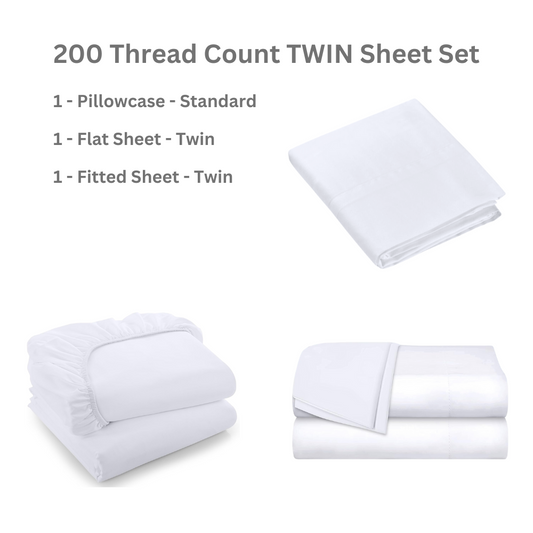 Standard 200 Thread Count Sheet Sets (Multiple Sizes)