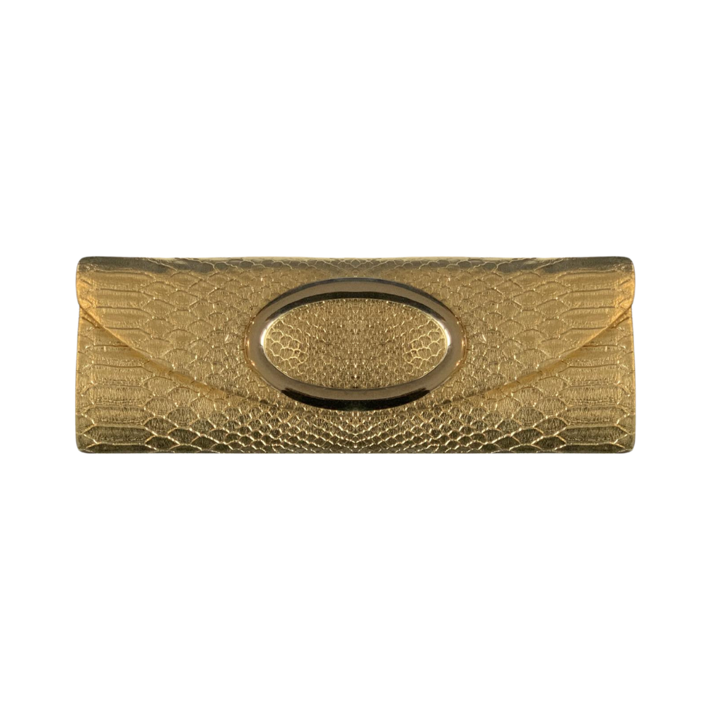 Faux Gold Clutch - Snake Skin