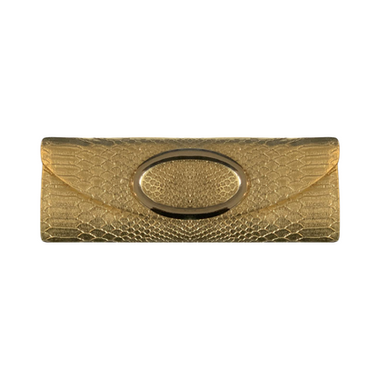 Faux Gold Clutch - Snake Skin