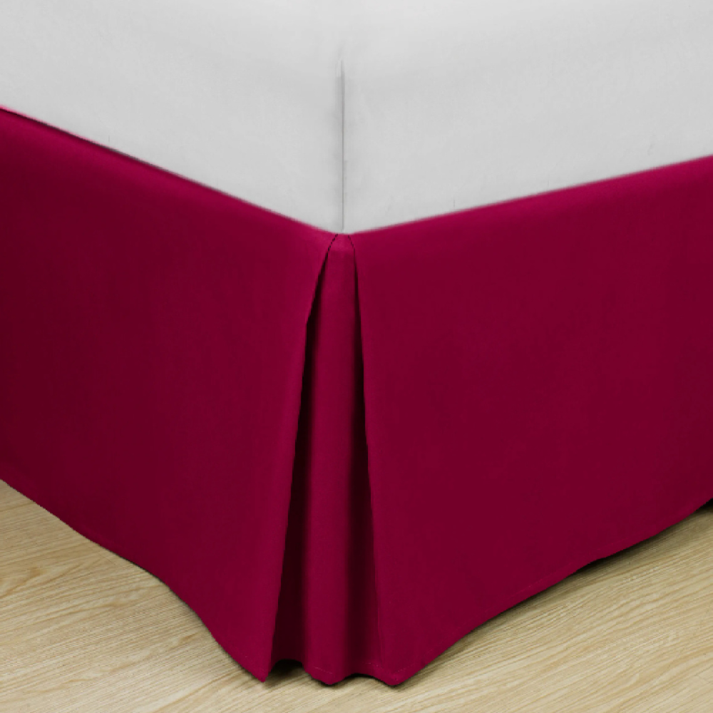 Soft Classic Microfiber Solid Bed Skirt Red Premium queen-size bed skirt with hypoallergenic materials and lightweight warmth, crafted for essential protection in hotel chain guest rooms