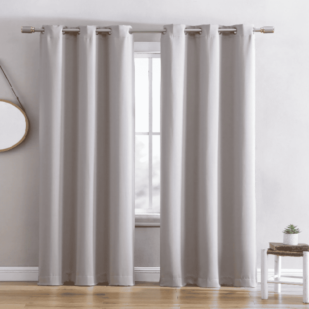 Ring Top Solid Blackout Thermal Grommet Single Curtain Panel White