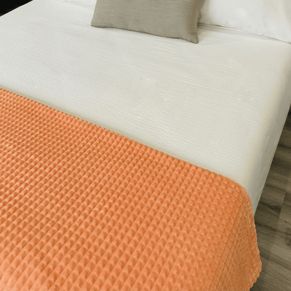 Velour Fleece Blanket & Throw - Coral