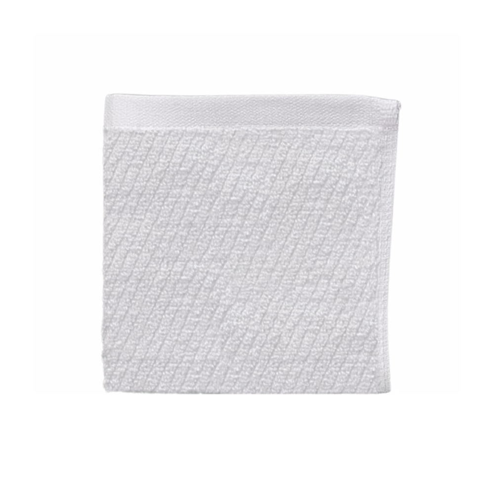 Hotel white cotton washcloths - Premium Diagonal Ribbed Slip Stitch